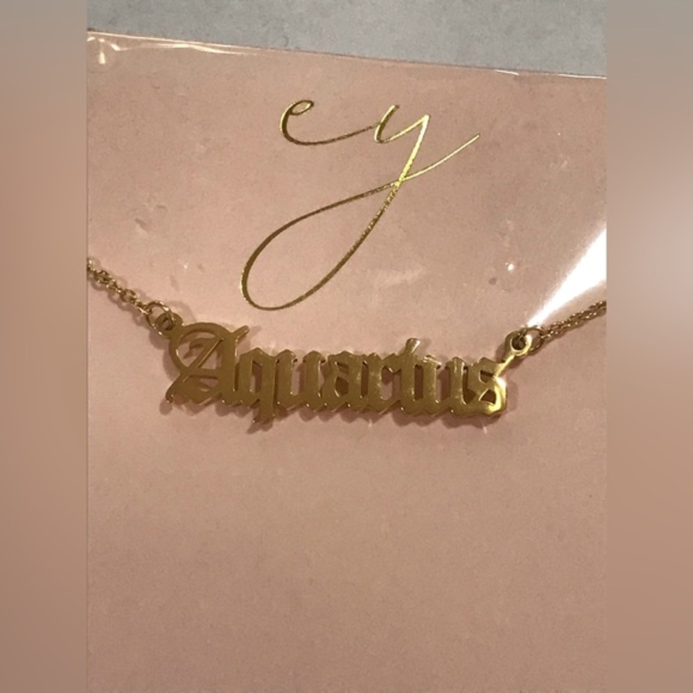 Zodiac Gold Women’s Necklace Aquarius Or Cancer New